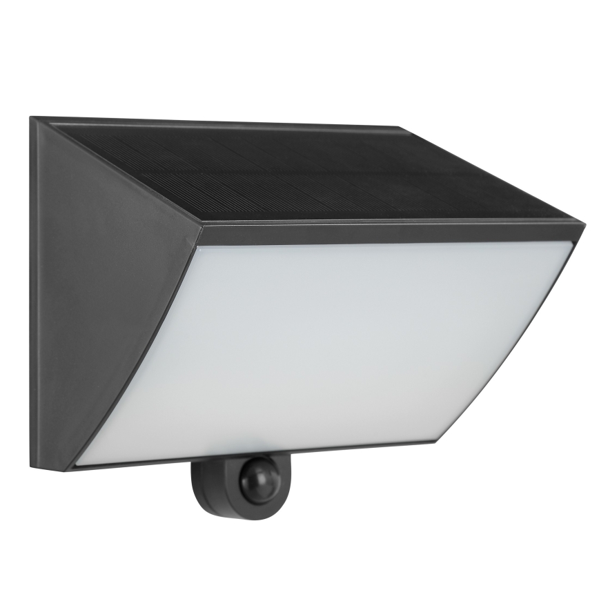 Brilliant - Lampada da parete solare a LED con sensore SIERRA LED/6W/3,7V 2700/4000/6500K 2000 mAh IP54 nera