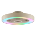 Brilliant - Lampada da soffitto dimmerabile LED RGBW con ventilatore CATANIA LED/37W/230V 2700-6500K Ø 48,6 cm beige + telecomando