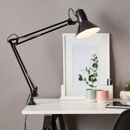 Brilliant - Lampada da tavolo con clip HOBBY 1xE27/40W/230V nera