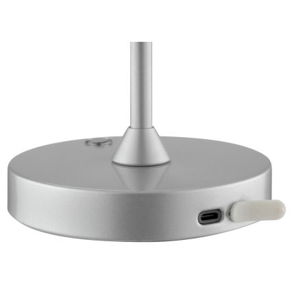 Brilliant - Lampada da tavolo LED da esterno dimmerabile ricaricabile a sfioramento ELORA LED/2,5W/5V 2700K 2600 mAh IP44 argento