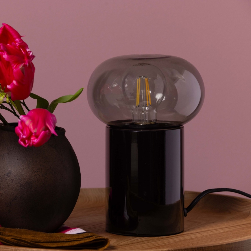 Brilliant - Lampada da tavolo KNUT 1xE27/25W/230V nero/limpido