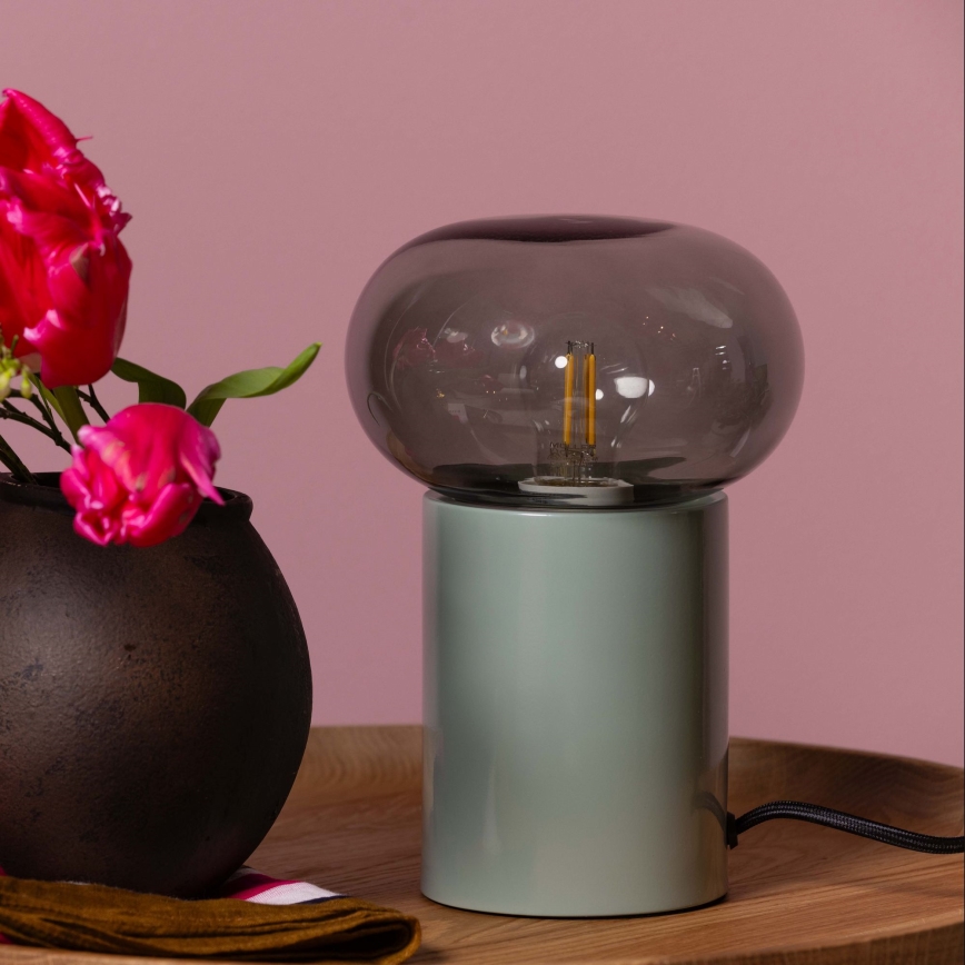Brilliant - Lampada da tavolo KNUT 1xE27/25W/230V verde/limpido