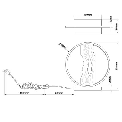 Brilliant - Lampada da tavolo LED CHAUMONT LED/7,5W/230V pino - FSC certificato