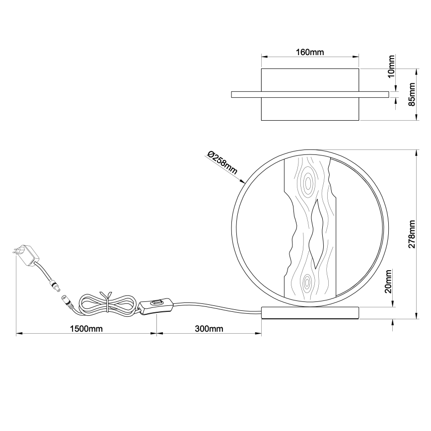 Brilliant - Lampada da tavolo LED CHAUMONT LED/7,5W/230V pino - FSC certificato