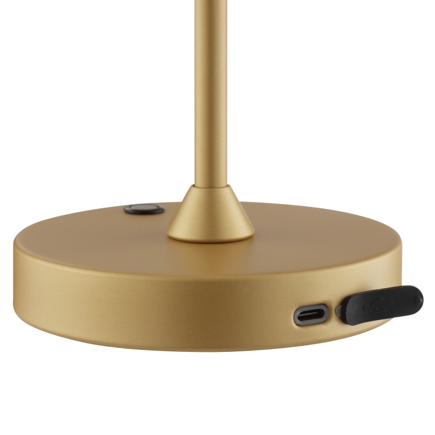 Brilliant - LED Lampada da tavolo da esterno dimmerabile ricaricabile a sfioramento ELORA LED/2,5W/5V 2700K 2600 mAh IP44 dorata