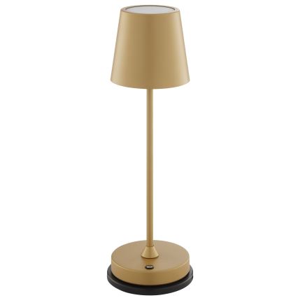 Brilliant - Lampada da tavolo LED dimmerabile ricaricabile a sfioramento per esterni ELORA LED/2,5W/5V 2700K 2600 mAh IP44 dorata