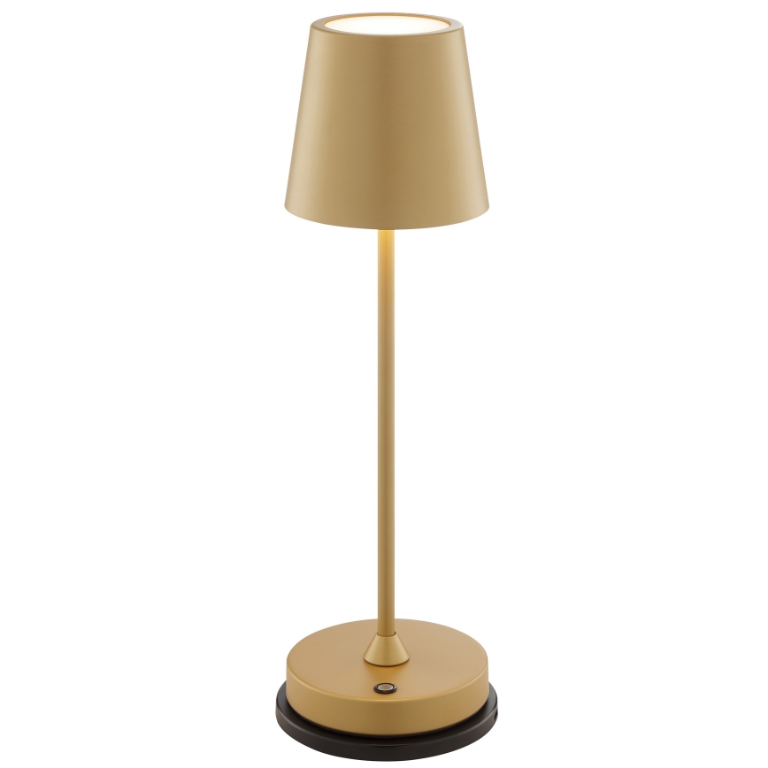 Brilliant - Lampada da tavolo LED dimmerabile ricaricabile a sfioramento per esterni ELORA LED/2,5W/5V 2700K 2600 mAh IP44 dorata