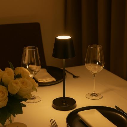 Brilliant - Lampada da tavolo da esterno a LED dimmerabile ricaricabile a controllo touch ELORA LED/2,5W/5V 2700K 2600 mAh IP44 nera