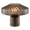 Brilliant - Lampada da tavolo LYN 1xE27/20W/230V marrone/marrone fumé