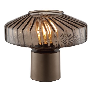 Brilliant - Lampada da tavolo LYN 1xE27/20W/230V marrone/marrone fumé