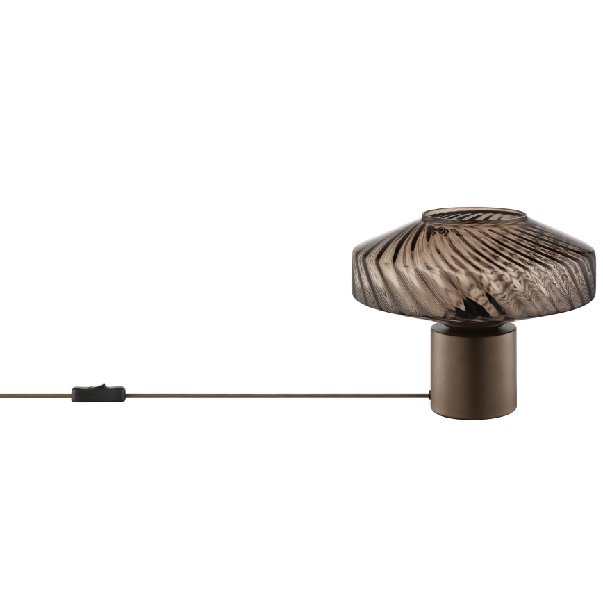 Brilliant - Lampada da tavolo LYN 1xE27/20W/230V marrone/marrone fumé