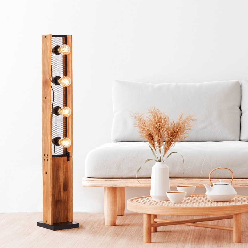 Brilliant - Lampada da terra CALANDRA 4xE27/42W/230V in pino