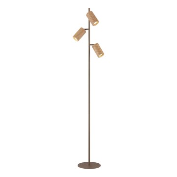 Brilliant - Lampada da terra LAKEWOOD 3xGU10/10W/230V marrone