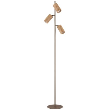 Brilliant - Lampada da terra LAKEWOOD 3xGU10/10W/230V marrone