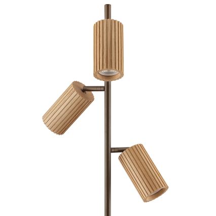 Brilliant - Lampada da terra LAKEWOOD 3xGU10/10W/230V marrone