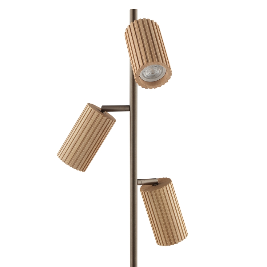 Brilliant - Lampada da terra LAKEWOOD 3xGU10/10W/230V marrone