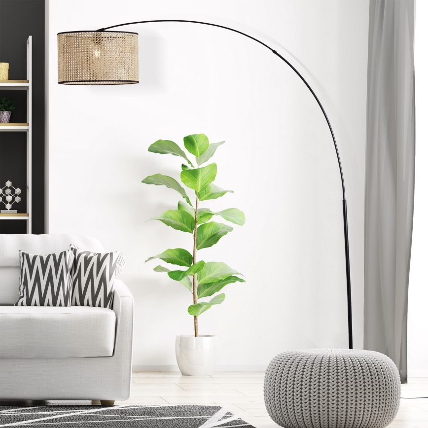 Brilliant - Lampada da terra WILEY 1xE27/60W/230V nera/beige
