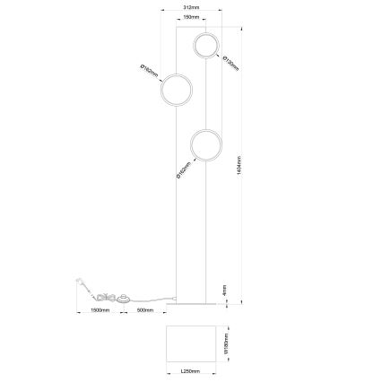 Brilliant - Lampada LED da terra CHEESY LED/20W/230V pino - FSC certificato