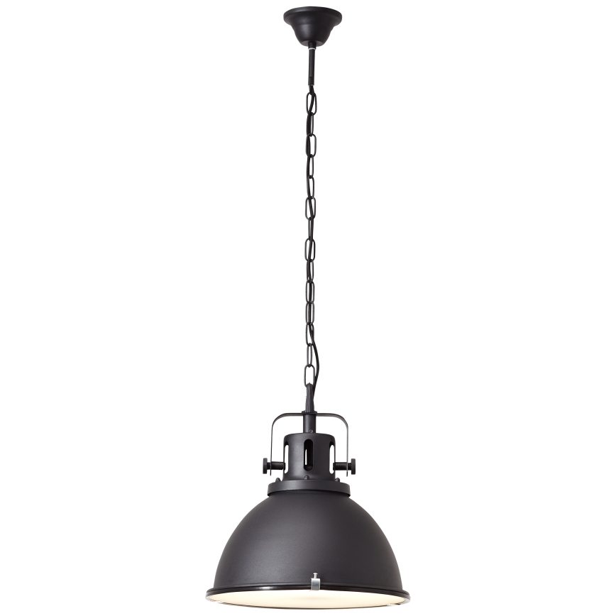 Brilliant - Lampadario a catena JESPER GLAS 1xE27/60W/230V nero