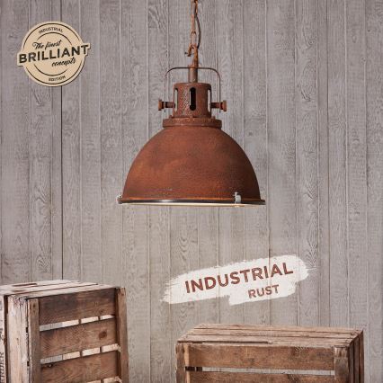 Brilliant - Lampadario a catena JESPER GLAS 1xE27/60W/230V ramato