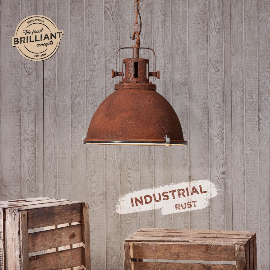 Brilliant - Lampadario a catena JESPER GLAS 1xE27/60W/230V ramato