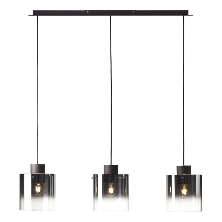Brilliant - Lampadario a cavo BETH 3xE27/60W/230V nero/fumé