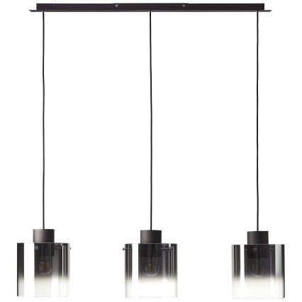 Brilliant - Lampadario a cavo BETH 3xE27/60W/230V nero/fumé