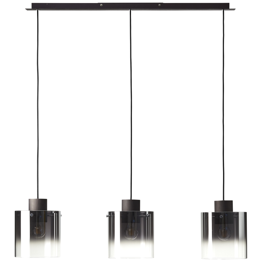 Brilliant - Lampadario a cavo BETH 3xE27/60W/230V nero/fumé