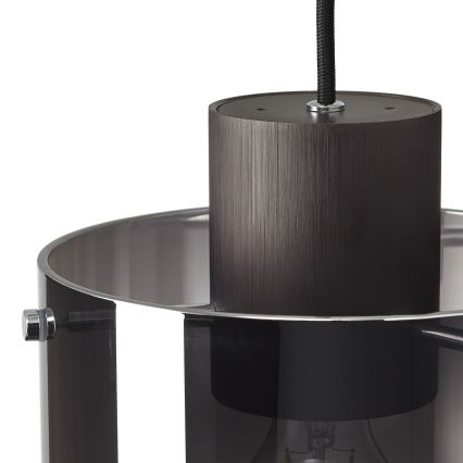Brilliant - Lampadario a cavo BETH 3xE27/60W/230V nero/fumé