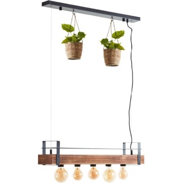 Brilliant - Lampadario a sospensione con cavo BANKWOOD 5xE27/28W/230V