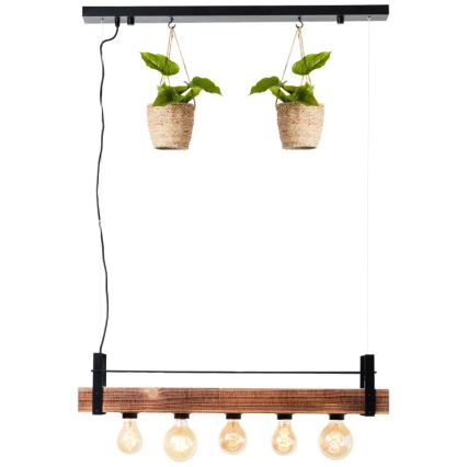 Brilliant - Lampadario a sospensione con cavo BANKWOOD 5xE27/28W/230V