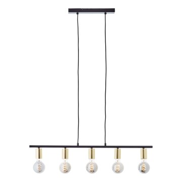 Brilliant - Lampadario a sospensione con cavo KERRY 5xE27/40W/230V nero/ottone