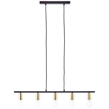 Brilliant - Lampadario a sospensione con cavo KERRY 5xE27/40W/230V nero/ottone