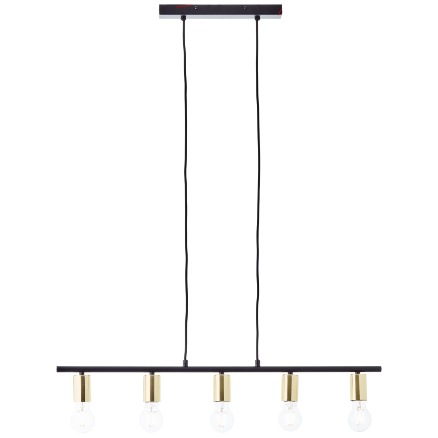 Brilliant - Lampadario a sospensione con cavo KERRY 5xE27/40W/230V nero/ottone