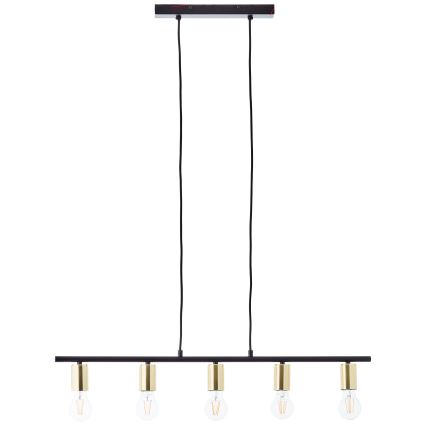 Brilliant - Lampadario a sospensione con cavo KERRY 5xE27/40W/230V nero/ottone