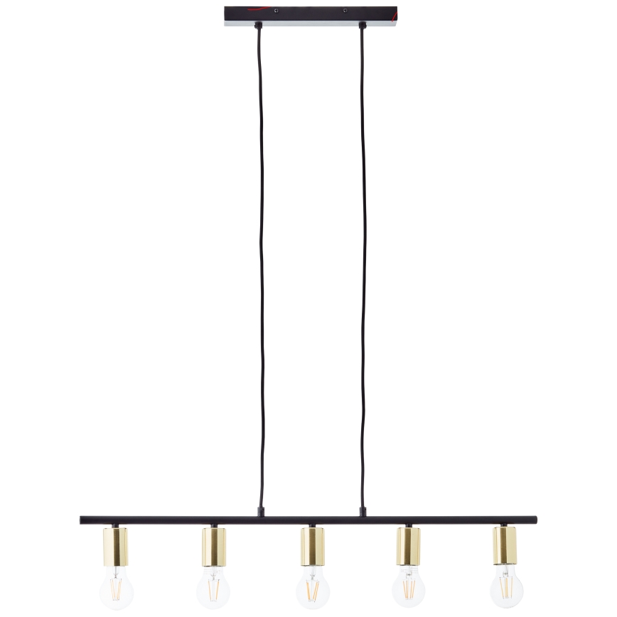 Brilliant - Lampadario a sospensione con cavo KERRY 5xE27/40W/230V nero/ottone