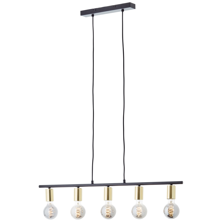 Brilliant - Lampadario a sospensione con cavo KERRY 5xE27/40W/230V nero/ottone