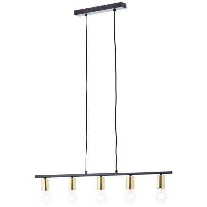 Brilliant - Lampadario a sospensione con cavo KERRY 5xE27/40W/230V nero/ottone