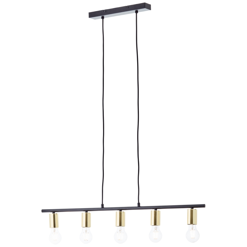 Brilliant - Lampadario a sospensione con cavo KERRY 5xE27/40W/230V nero/ottone