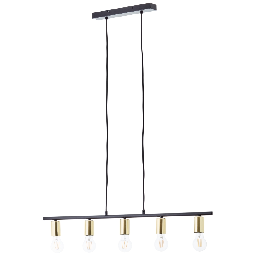 Brilliant - Lampadario a sospensione con cavo KERRY 5xE27/40W/230V nero/ottone