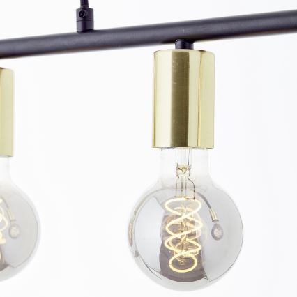 Brilliant - Lampadario a sospensione con cavo KERRY 5xE27/40W/230V nero/ottone