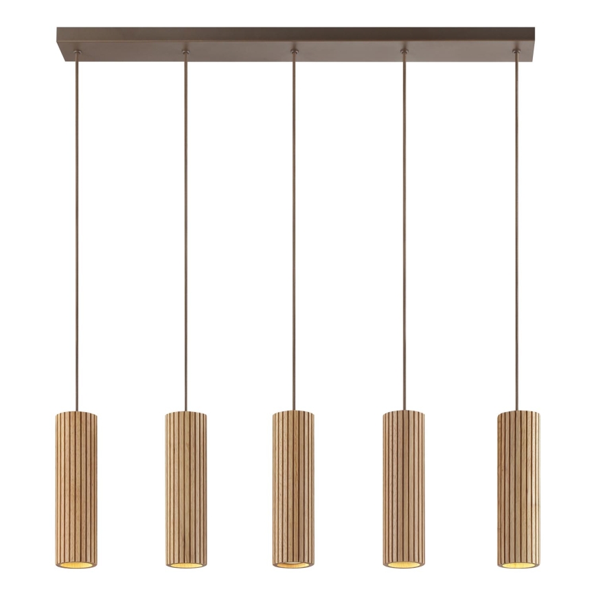 Brilliant - Lampadario a sospensione con cavo LAKEWOOD 5xGU10/10W/230V marrone
