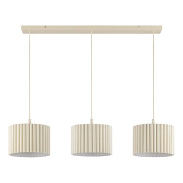 Brilliant - Lampadario a sospensione con cavo VELIN 3xE27/20W/230V colore crema