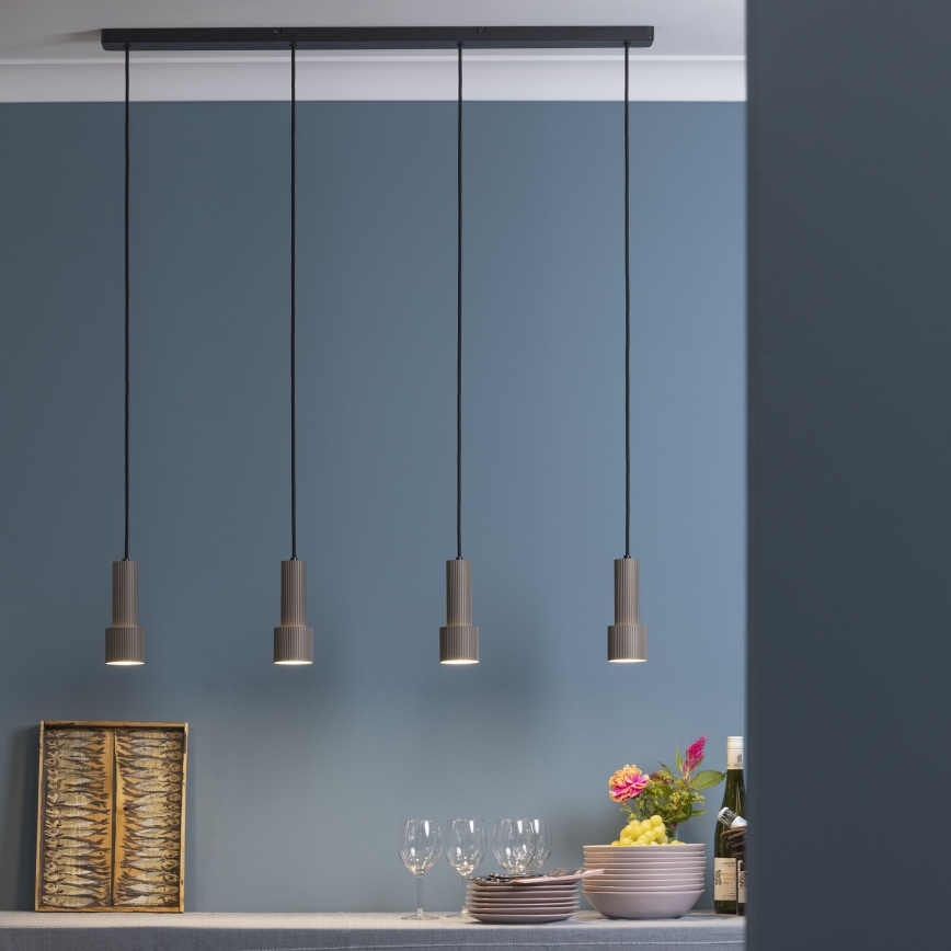 Brilliant - Lampadario a sospensione con filo CADIZ 4xGU10/10W/230V bronzo