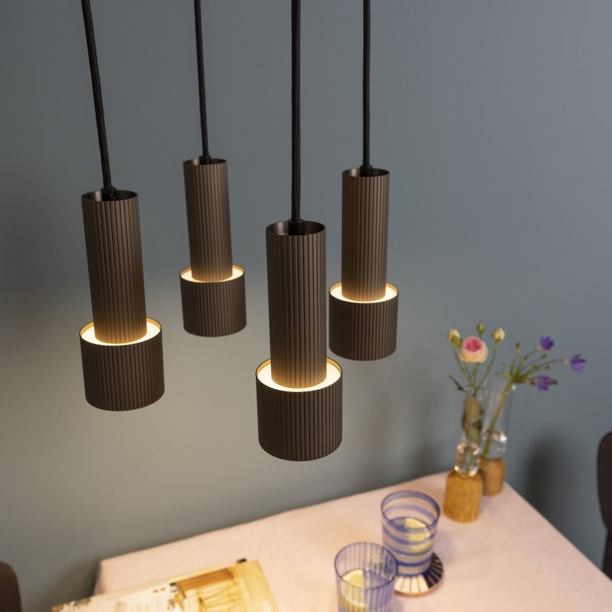 Brilliant - Lampadario a sospensione con filo CADIZ 4xGU10/10W/230V diametro 35 cm bronzo