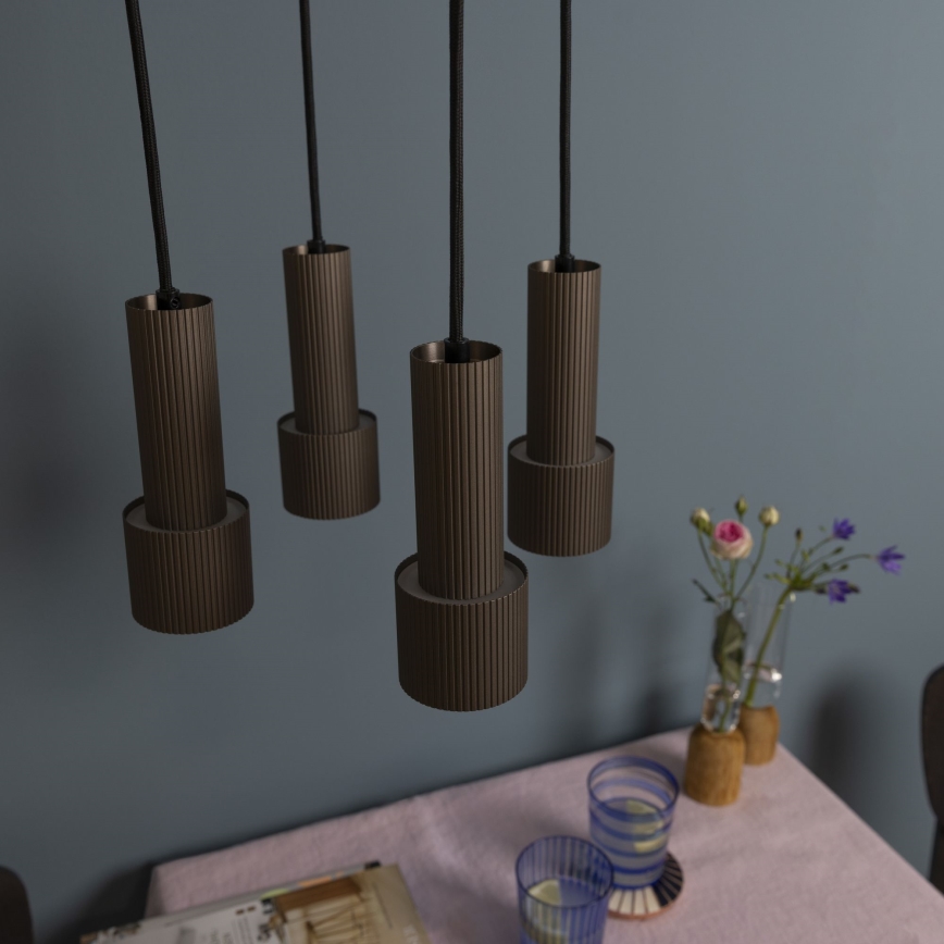 Brilliant - Lampadario a sospensione con filo CADIZ 4xGU10/10W/230V diametro 35 cm bronzo