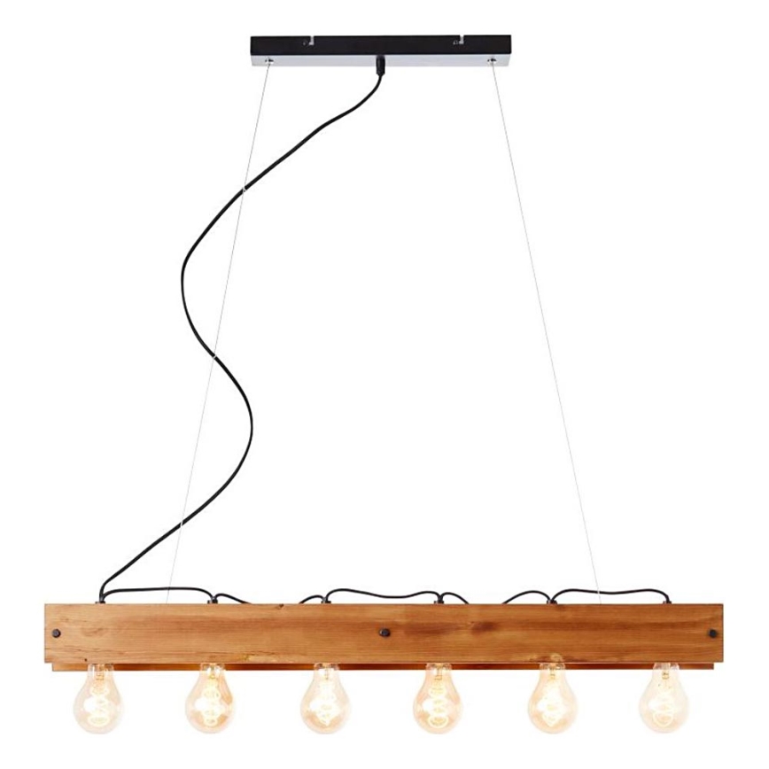 Brilliant - Lampadario a sospensione con filo CALANDRA 6xE27/42W/230V pino
