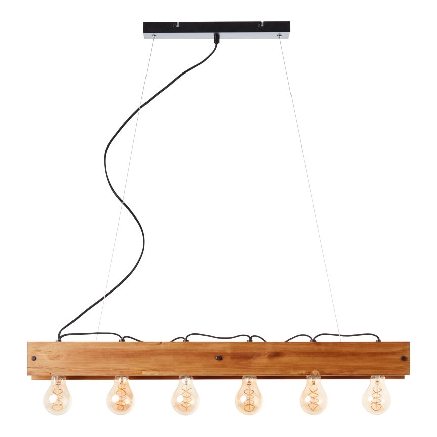 Brilliant - Lampadario a sospensione con filo CALANDRA 6xE27/42W/230V pino