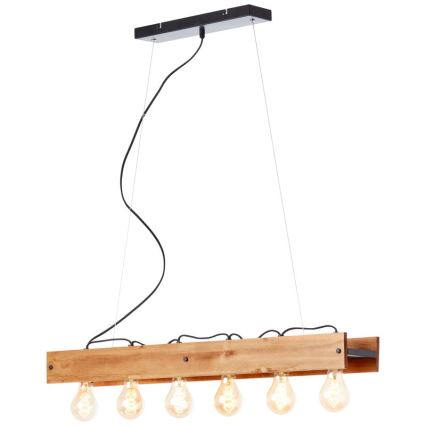 Brilliant - Lampadario a sospensione con filo CALANDRA 6xE27/42W/230V pino