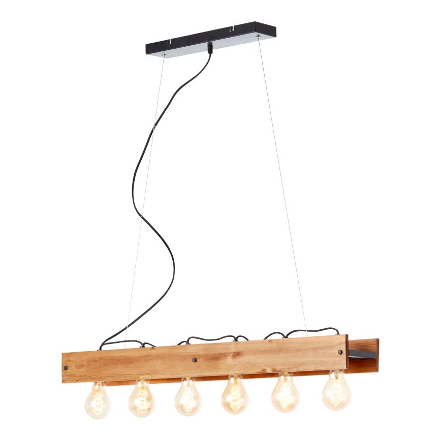 Brilliant - Lampadario a sospensione con filo CALANDRA 6xE27/42W/230V pino